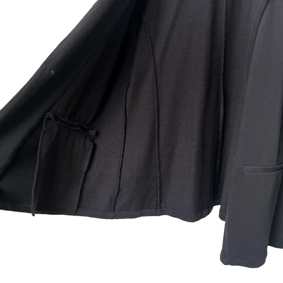 Black One-Button Cotton Stretch Blazer — Made in USA — Pleione Size M - Picture 6 of 12